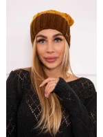 Fleecová čepice Paris K212 hořčicová+hnědá Fleecová čepice Paris K212 hořčicová+hnědá