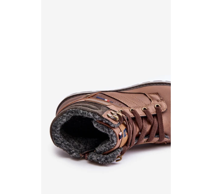 Zateplené pánské kotníkové boty model 21673169 hnědé - Boto