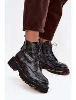 Kožené Lakované Dámské Kotníkové Boty Artiker 57C0065 Šedé