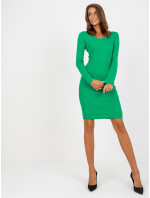 Základní zelené pruhované šaty nad kolena