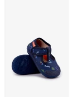 Dětské elastické papuče na suchý zip – tmavě modré Ambette Dětské elastické papuče na suchý zip – tmavě modré Ambette