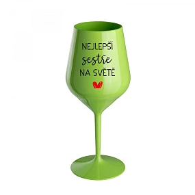 NEJLEPŠÍ model 22167985 NA SVĚTĚ zelená nerozbitná sklenice na víno 470 ml - Giftela