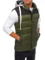 Pánská vesta s kapucí zelená FashionStreet TX3935