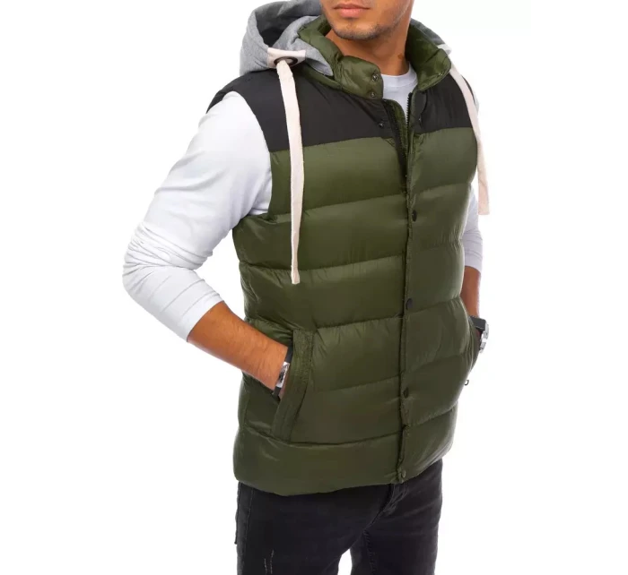 Pánská vesta s kapucí zelená FashionStreet TX3935