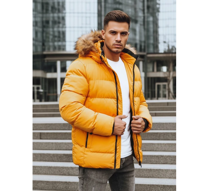 Pánská prošívaná zimní bunda žlutá FashionStreet TX4162