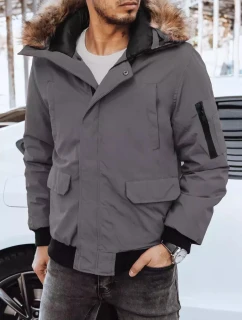 FashionStreet tmavě šedá pánská zimní bunda TX4306