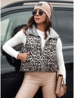 Dámská přechodná krátká prošívaná dvoucestná stříbrná vesta LEOVELLA FashionStreet TY5497