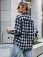 Koszula damska zapinana na guziki w kratę granatowa FashionStreet DY0483 Koszula damska zapinana na guziki w kratę granatowa FashionStreet DY0483