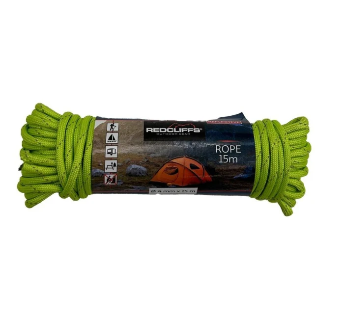REFLEXNÍ TURISTICKÉ LANO 15M ZELENÉ REDCLIFFS