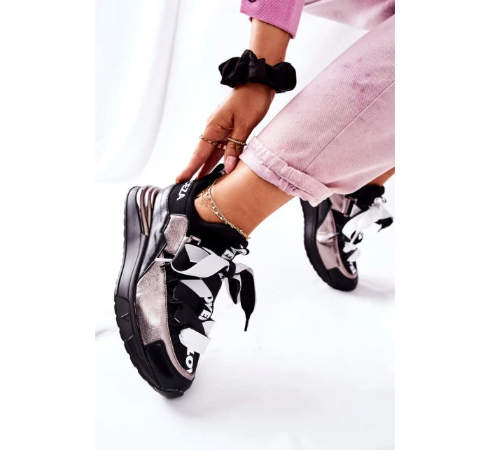 Sportovní Tenisky Černé A Stříbrné Dexla Sportovní Tenisky Černé A Stříbrné Dexla