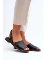 kožené sandály Černé Alivia