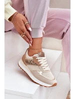 Dámské Sportovní Boty Na Platformě Zvířecí Vzor Béžové Davinara Dámské Sportovní Boty Na Platformě Zvířecí Vzor Béžové Davinara