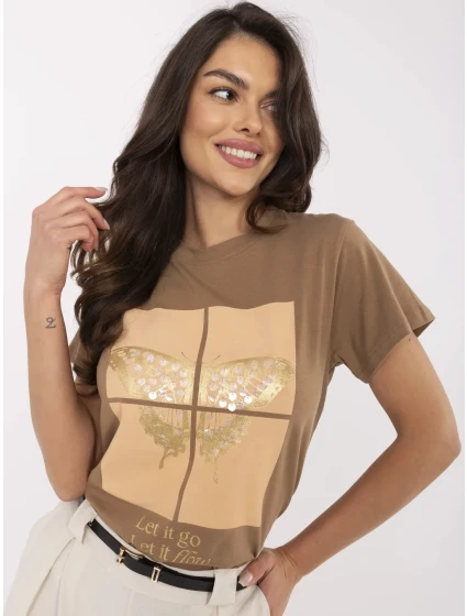 T shirt CLM TS model 21116882 jasny brązowy - FPrice