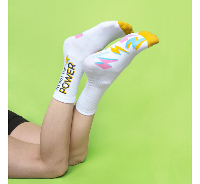 Banana Socks Ponožky Classic I've got the Power White