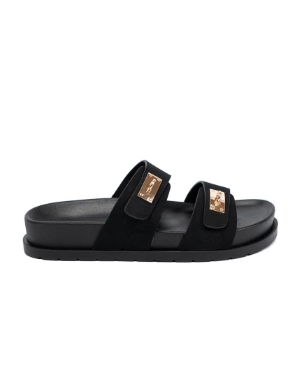 Designové  nazouváky černé dámské platforma