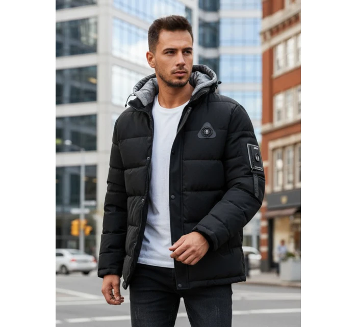Pánská zimní bunda s kapucí černá FashionStreet TX5091