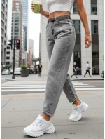 Dámské džíny balonového střihu s páskem šedé FashionStreet UY2888