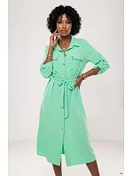Midi sukně se zlatými knoflíky a neonová máta model 22186133 - numoco basic Midi sukně se zlatými knoflíky a neonová máta model 22186133 - numoco basic