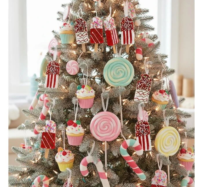 ZMRZLINOVÁ DEKORACE ZÁVĚSNÁ CETKA 3KS BÍLÁ