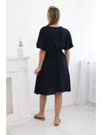 Šaty s vrstveným výstřihem námořnická modř Šaty s vrstveným výstřihem námořnická modř