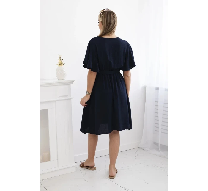 Šaty s vrstveným výstřihem námořnická modř Šaty s vrstveným výstřihem námořnická modř