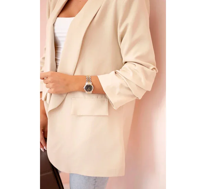 Sako s klopami elegantní béžový Sako s klopami elegantní béžový