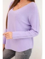 Svetr dámský z viskózy s výstřihem do V světle fialový Svetr dámský z viskózy s výstřihem do V světle fialový