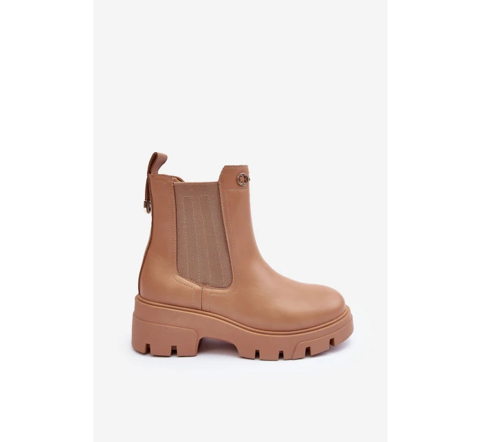 Dámské kožené botky se zdobením Bežové model 21633828 - Boto Dámské kožené botky se zdobením Bežové model 21633828 - Boto