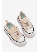 Dívčí Tenisky Se Zlatou Nášivkou Medvěd Béžové Solena Dívčí Tenisky Se Zlatou Nášivkou Medvěd Béžové Solena