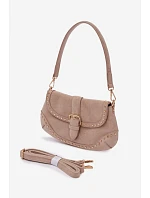 Eko semišová kabelka s přezkami světle béžová Clarielle