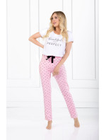 Dámské pyžamo model 19409221 Bílá s růžovou - Momenti Per Me