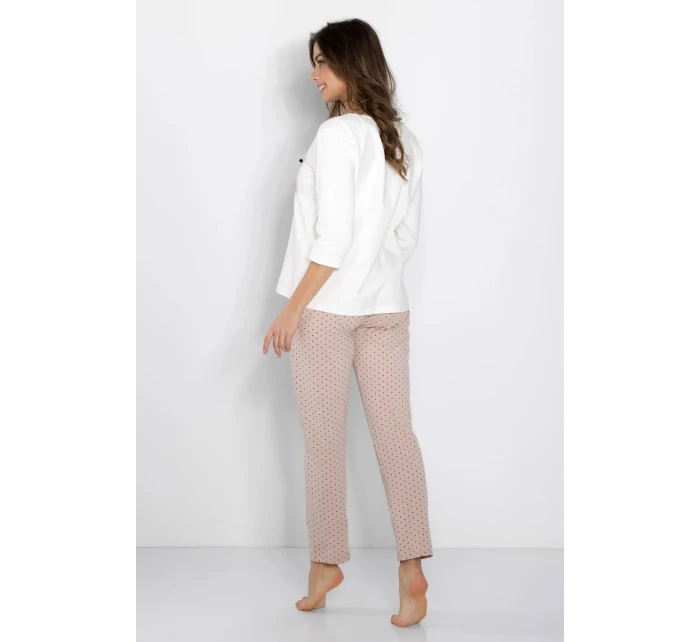 Dámské pyžamo Eliza Ecru s béžovou - Momenti Per Me