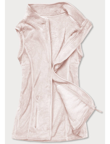 Světle růžová plyšová dámská vesta model 17769959 - J.STYLE