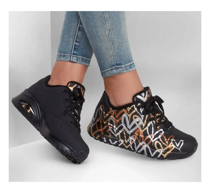 Boty Skechers Uno Metallic Love W 155523/BKGD