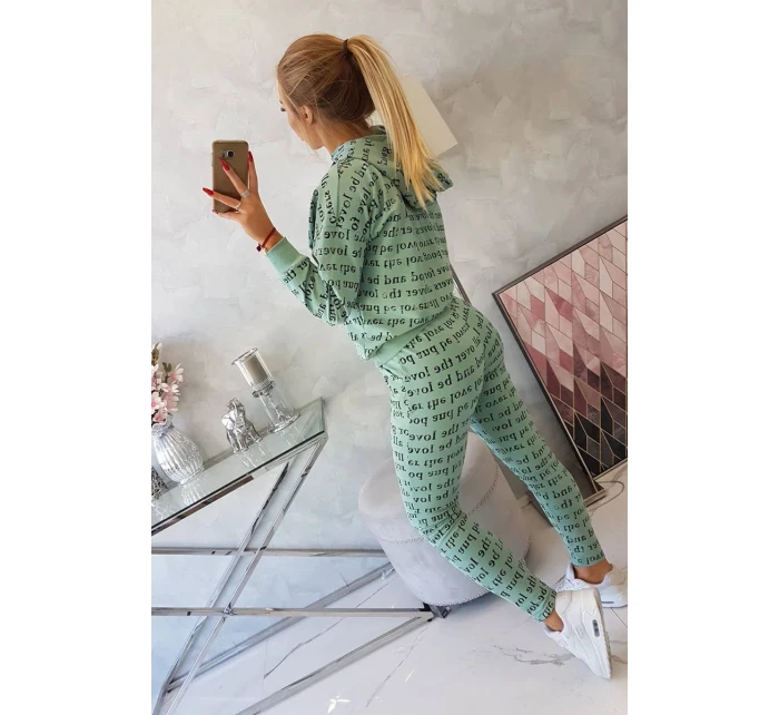 Tištěná sada tmavě mátová Tištěná sada tmavě mátová