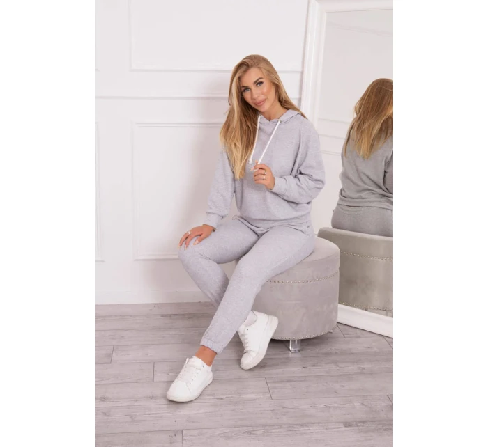 Šedá mikina s kapucí