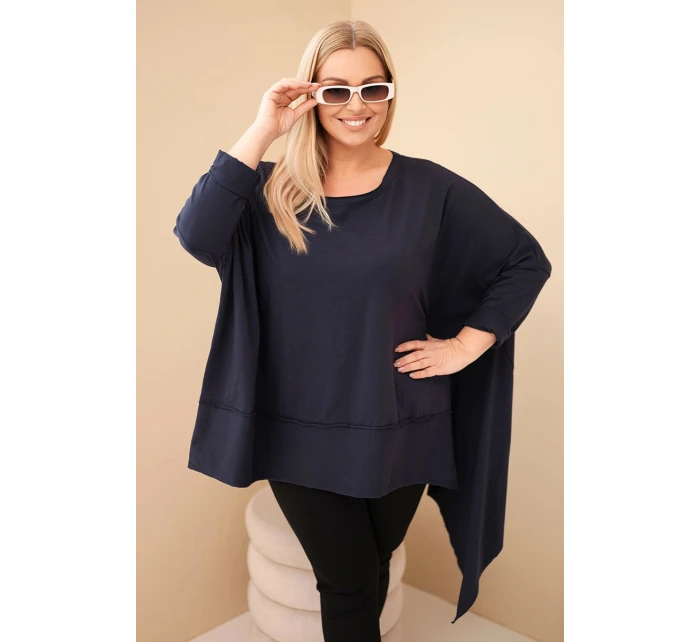 Dámská tunika Plus Size z bavlny s asymetrickým spodním lemem model 21808709 - K-Fashion Dámská tunika Plus Size z bavlny s asymetrickým spodním lemem model 21808709 - K-Fashion