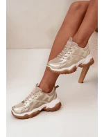 Dámské Sportovní Tenisky Big Star SS274014 Béžovo-Zlaté Dámské Sportovní Tenisky Big Star SS274014 Béžovo-Zlaté