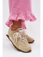 Dámské kožené semišové tenisky model 22031953 světle zelené - D&A