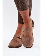 Dámské pantofle z imitace semiše tmavě béžové model 22125691 - Boto