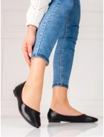 Originální  baleríny černé dámské bez podpatku