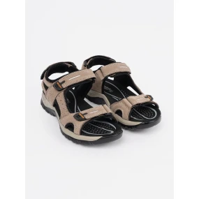 Luxusní hnědé  sandály dámské bez podpatku