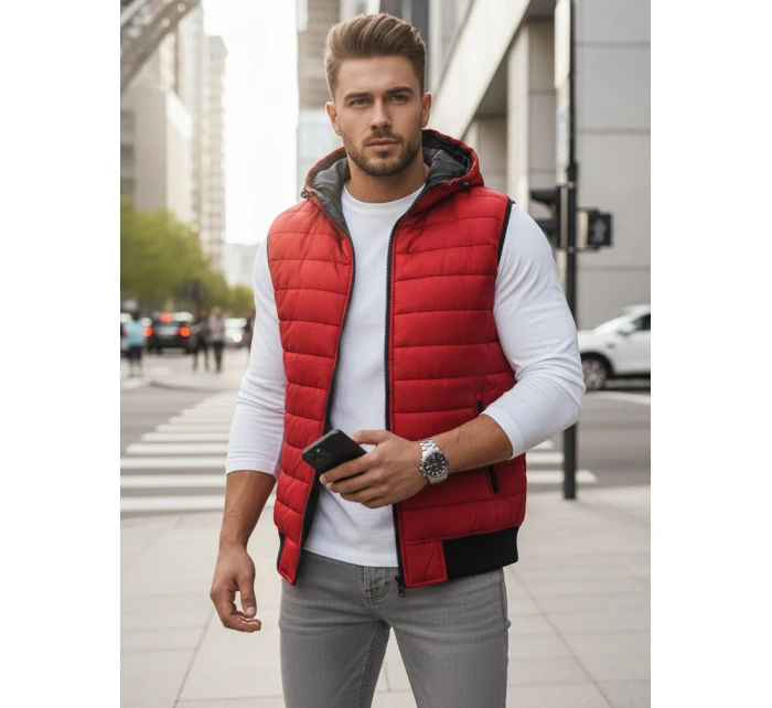 Pánská červená vesta FashionStreet TX4265