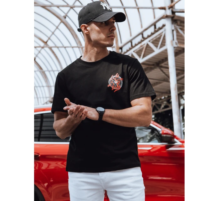 Pánské tričko s potiskem černé FashionStreet RX5491