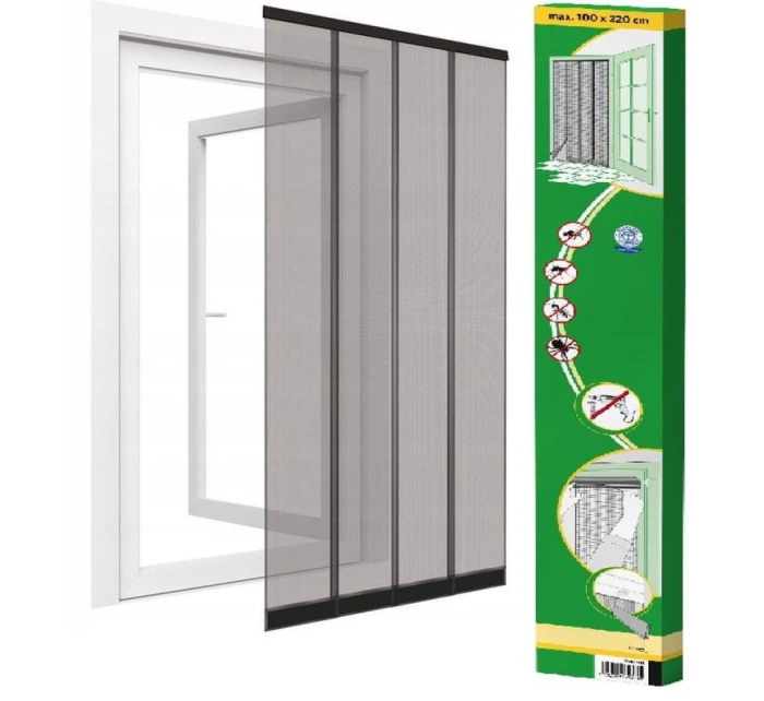 LAMELOVÁ MOSKYTIÉRA 100X220 POLYESTER+PÁSEK NA SUCHÝ ZIP