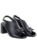Dámské sandály na jehlovém podpatku s mašlí černé Jezzi RMR25112-3 Dámské sandály na jehlovém podpatku s mašlí černé Jezzi RMR25112-3