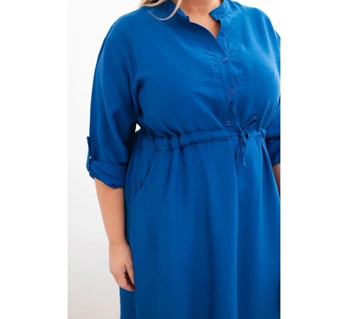 Dámská viskózová sukýnka Plus Size s knoflíky a zavazováním v pase model 21723102 - K-Fashion