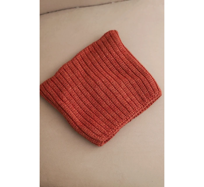 Dámská zimní čepice z vlny s kočičím střihem z ribované pleteniny K419 rezavá Dámská zimní čepice z vlny s kočičím střihem z ribované pleteniny K419 rezavá