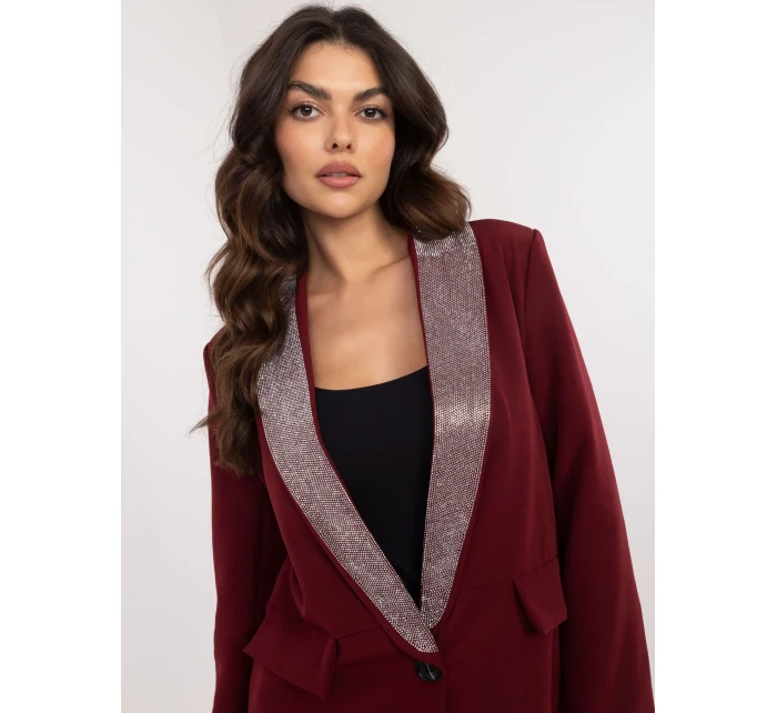 Marynarka DHJ MA model 20686478 bordowy - FPrice Marynarka DHJ MA model 20686478 bordowy - FPrice