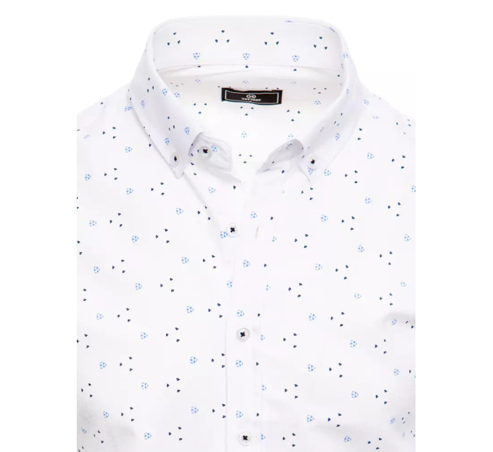 Pánská košile s krátkým rukávem bílá Dstreet KX1006